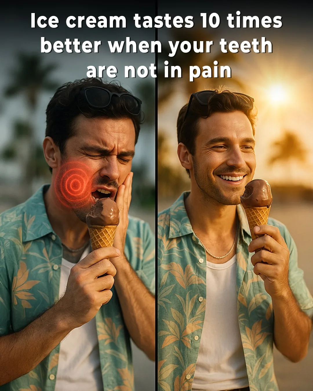 KLYRO before and after ice cream taste ad.